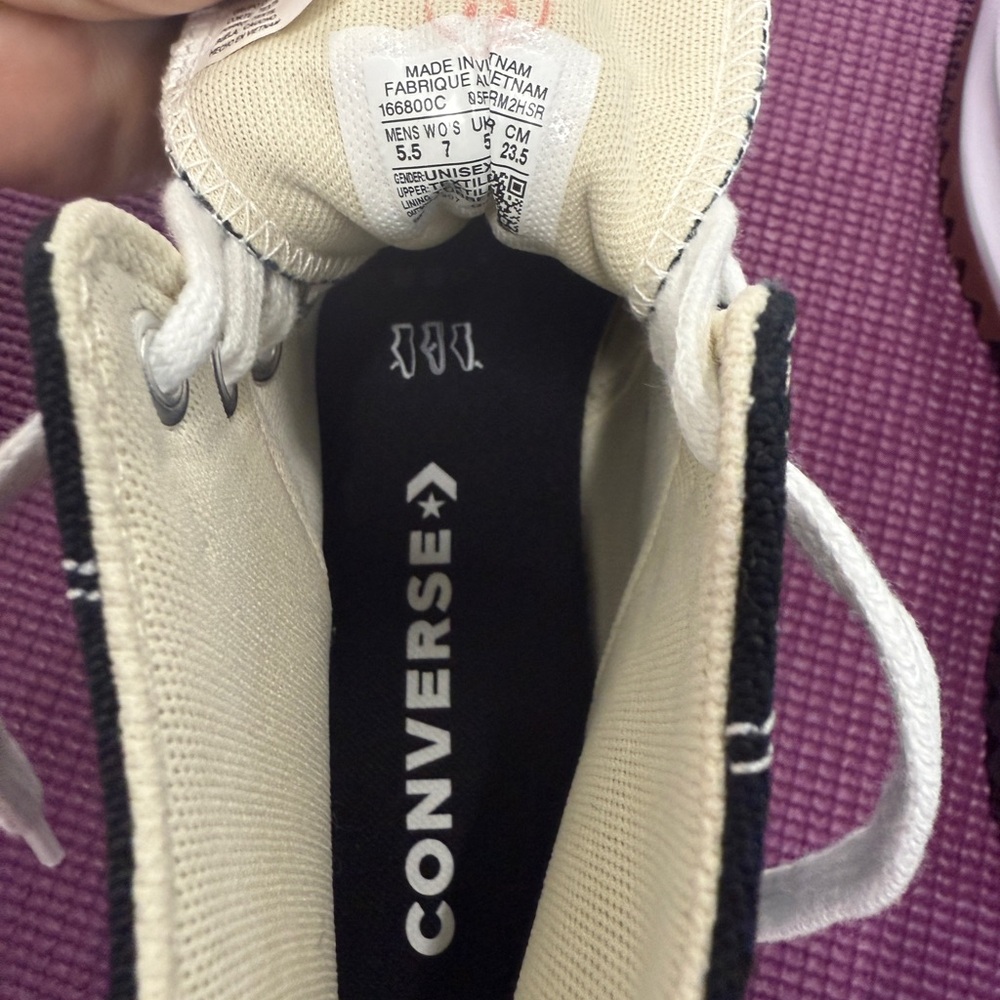 Converse Big Kids Black and White Sneakers - Picture 4 of 4